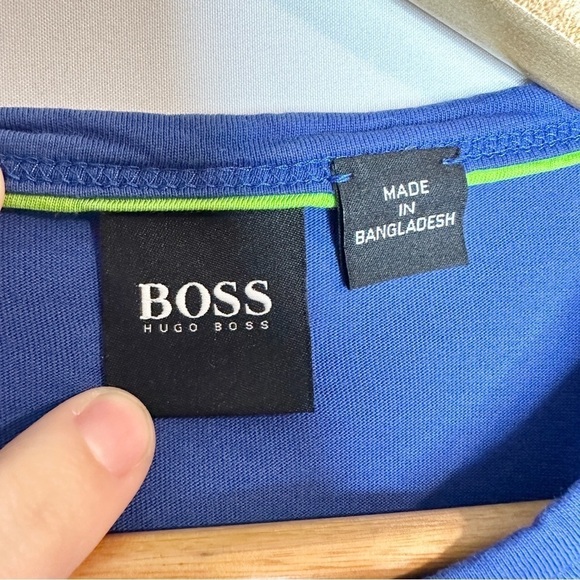 Boss Hugo Boss Blue Embossed Logo Lightweight Short Sleeve T Shirt Women Medium - Picture 4 of 12